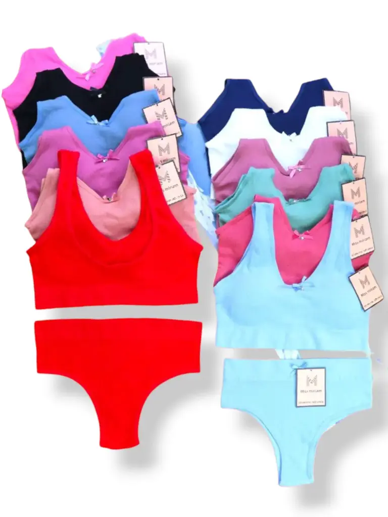COORDINADO TOP CON BIKINI LISO DMF4195