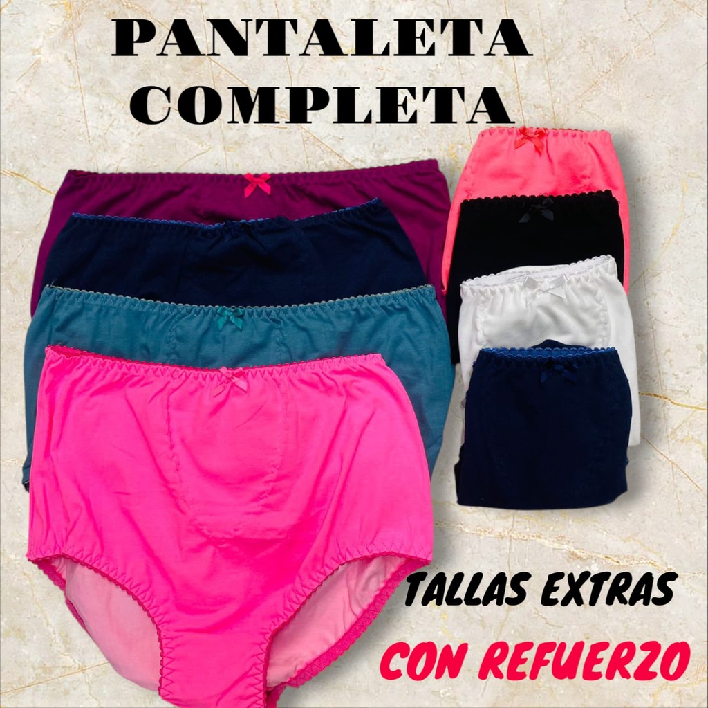 [EXTRA Y REFUERZO] PANTALETA LICRA ALGODON REFUERZO EXTRA 5PAQ $199