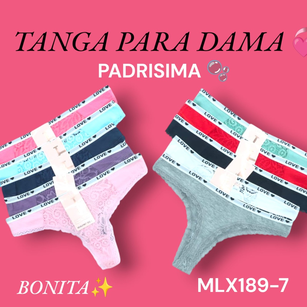 TANGA ENCAJE MLX189-7 $85 5 PAQ.
